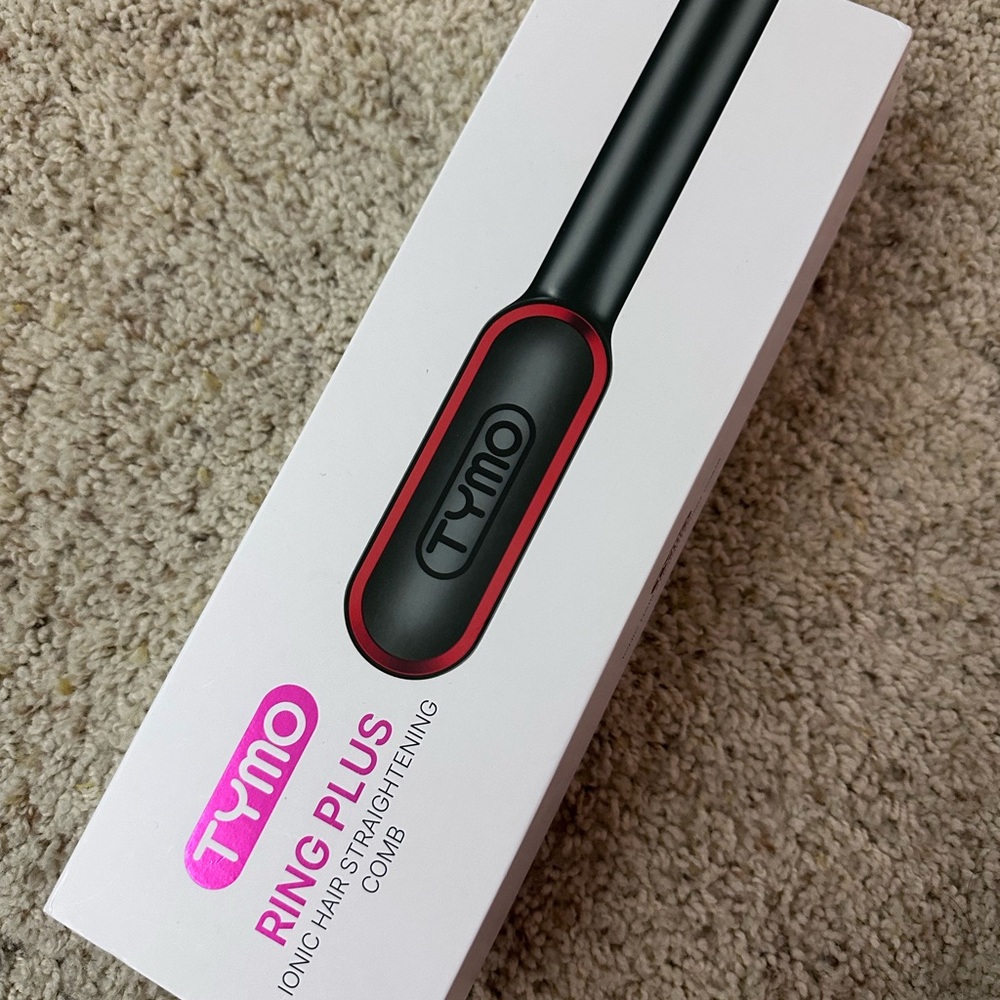 TYMO Ring Plus Black & Red Ionic Hair Straightening Comb
